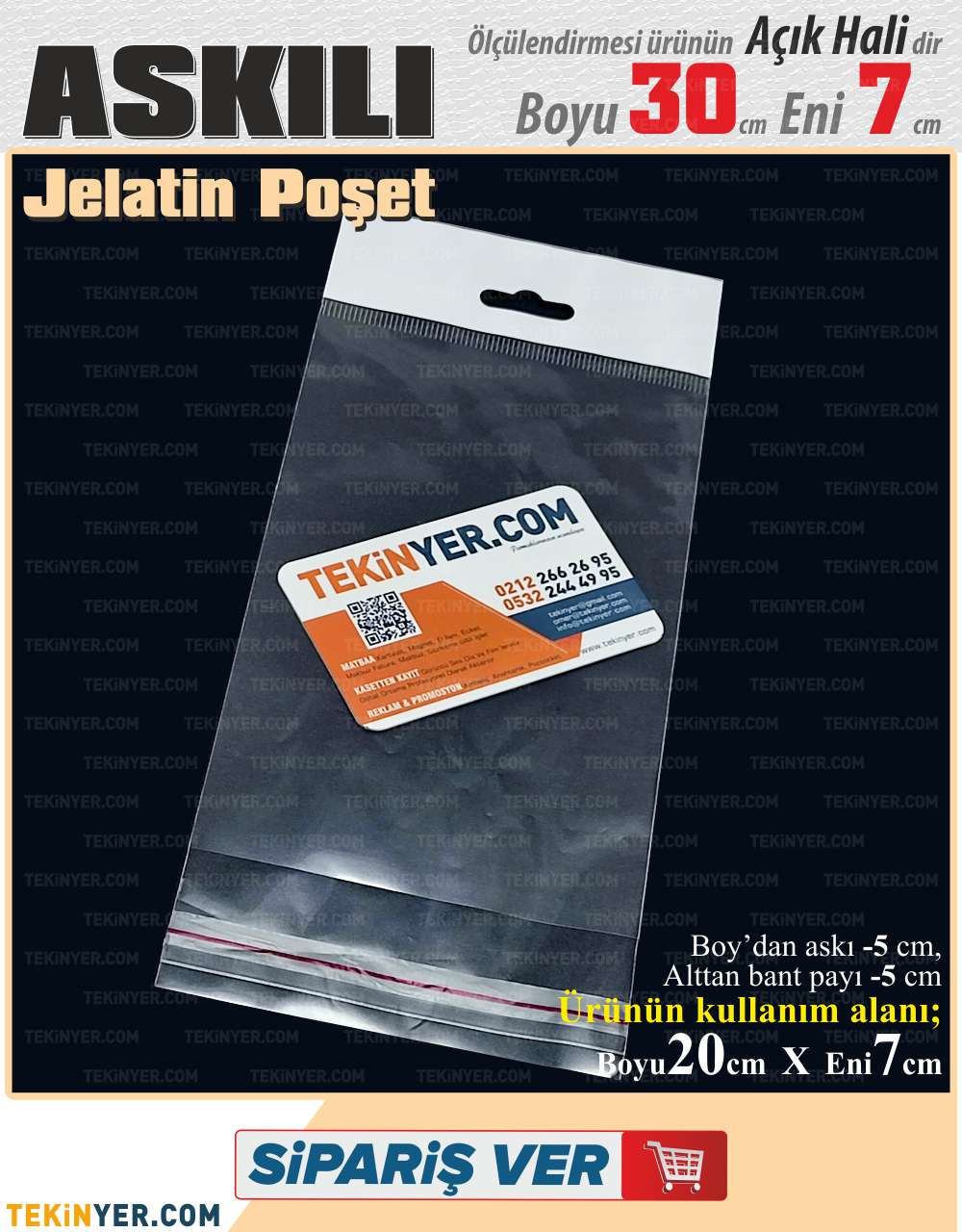 7x30 cm Askılı Jelatin