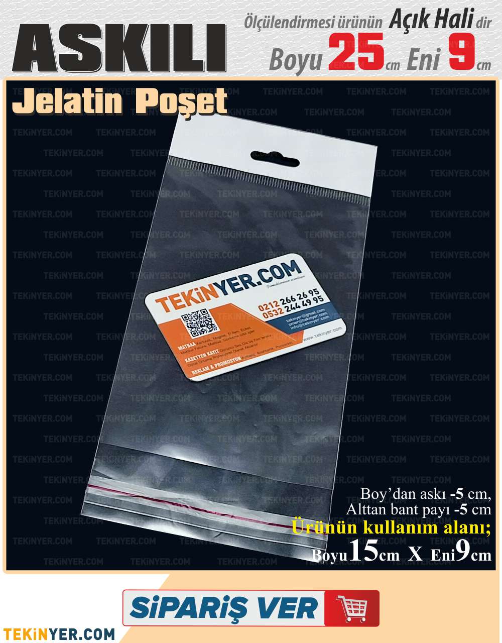 9x25 cm Askılı Jelatin