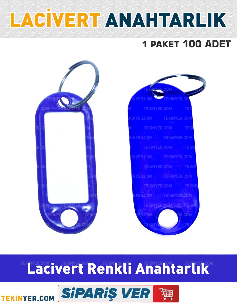 Lacivert Plastik Anahtarlık